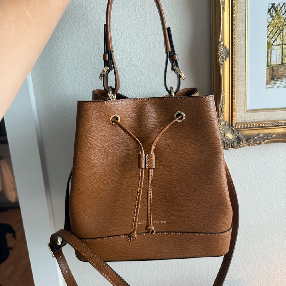 Tuscany Leather Minerva Brown Bucket Bag
